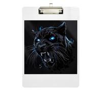 Black Angry Panther Clipboards Writing Board A4 Standard Size Clip Board with Low Profile Metal Clip for Women Men Teachers Nurses 12.5 x 9 Inches