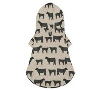 Black Angus Cattle Cow Pet Hoodie, Suitable for Small Dogs and Cats Pet Winter Coat