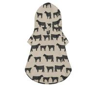 Black Angus Cattle Cow Pet Hoodie, Suitable for Small Dogs and Cats Pet Winter Coat