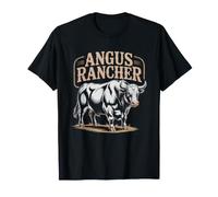 Black Angus Cattle Rancher American Flag Ranch Pride T-Shirt