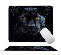 Black Animal Mouse Mat 20 x 15 cm Ultra Thin, with Stitched Edges Office Mouse Pad, Non-Slip Rubber Base, Waterproof & Washable, Home Desk Accessories, Aesthetic with Design Mousepad 200x150mm s0z-362