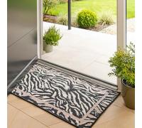 Black Animal Print Indoor Doormat Bold Glam Style Washable Non Slip Entryway Mat Fashion Modern Accent Rug 80cm x 150cm (2ft 7" x 4ft 11")
