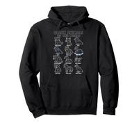 Black Animals Of The World Wildlife Chart Panther Wolf Pullover Hoodie