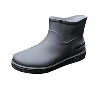 Black Ankle Boots Women's Elegant Summer Women's Boots Size 38 Comfortable Slip-On Shoes Soft Chelsea Boots Plain Rain Shoes Fashionable Rain Boots Non-Slip Women's Shoes Abrasion-Resistant Rubber