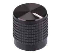 Black Anodised Shell White Pointer 6mm Splined Knob KM12B