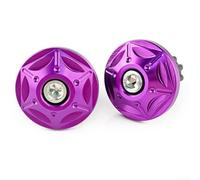 Black Anodized Bar End Caps Stainless Screws(Purple)