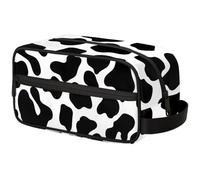 Black ans White Cow Travel Toiletry Bag for Men ，Cow Print Hanging Dopp Kit - Waterproof Shaving Bag Bathroom Bags Wash Bag for Toiletries Accessories
