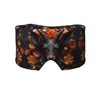Black Antelope with Flowers Unisex Side Sleeping Headband, Sleeping Eye Mask and Ear Muffs, (26.8 * 4.3 inches), Indoor and Outdoor Travel Yoga Adjustable Comfort Eye and Ear Muffs,