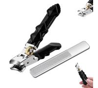 Black Anti-Slip Grip Gear Lock Nail Clipper Set, 3 Pieces, Ultra Sharp with Precise Access to Nail Grooves, Double Configuration of Oblique, Professional-Grade Manicure Tool for Men (A)