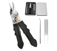 Black Anti-Slip Grip Gear Lock Nail Clipper Set with Ultra-Sharp Tips for Precise Access to Nail Grooves, Designed to Reach Nail Grooves and Remove Nails Growing Into The Skin
