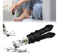 Black Anti-Slip Grip Gear Lock Nail Clipper Set with Ultra-Sharp Tips for Precise Access to Nail Grooves, Lockable Curved Wide Jaw Opening Toenail Clippers, Thick Toenail Clippers (Only Flat tip)