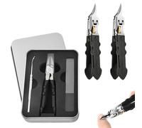 Black Anti-Slip Grip Gear Lock Nail Clipper Set with Ultra-Sharp Tips for Precise Access to Nail Grooves, Designed to Remove Nails Growing Into The Skin, Curved Sharps Blades (2Set)