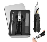 Black Anti-Slip Grip Gear Lock Nail Clipper Set with Ultra-Sharp Tips for Precise Access to Nail Grooves, Designed to Remove Nails Growing Into The Skin, Curved Sharps Blades (1Set)