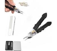 Black Anti-Slip Grip Gear Lock Nail Clipper Set with Ultra-Sharp Tips for Precise Access to Nail Grooves