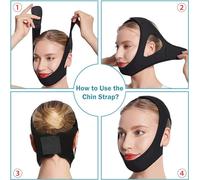 Black) Anti Snoring Device Anti-Slip Adjustable Anti Snoring Chinp (