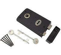 Black Antique Brass Victorian Olde Narrow Cottage Door Rim Lock Latch 5.5" x 3"