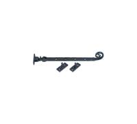 Black Antique Casement Stay - Curly 250mm - Traditional Wrought Iron Window Stay - Curly End Design - Hardware Fittings Included