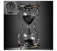 Black Antique Decorative Hourglass Sand Timer - 30 Minute, Unique Vintage 12 Constellations Metal Art Hour Glass for Office Desk Home Decor - Birthday Gift,Aquarius