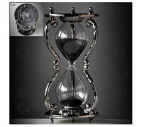Black Antique Decorative Hourglass Sand Timer - 30 Minute, Unique Vintage 12 Constellations Metal Art Hour Glass for Office Desk Home Decor - Birthday Gift,Leo