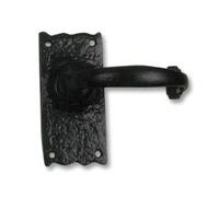 Black Antique Door Handles Small Lever Latch Plain
