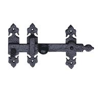 Black Antique Iron Back Garden Gate latche Fleur de Lys 203mm from EUROART