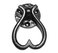 Black Antique Iron Drawer Cupboard Cabinet Pull Heart Shap Ring Handle 55mm from EUROART