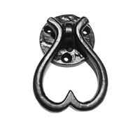 Black Antique Iron Drawer Cupboard Cabinet Pull Heart Shap Ring Handle 75mm From EUROART