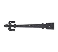 Black Antique Iron Fleur de Lys Door Hinge Front False 305mm from EUROART