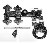 Black Antique Iron Traditional Twisted Gate Latches Catches & Stops from EUROART