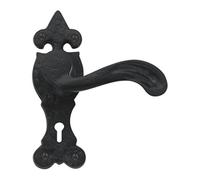 Black Antique Lever Lock on Backplate Door Handle from EUROART