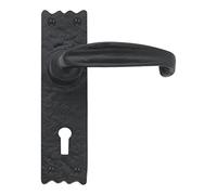 Black Antique SLIMLINE V Lever Lock Handle on Backplate from EUROART