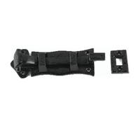 Black Antique Straight Door Bolt - Curly Tail 76 mm - Traditional Wrought Iron Surface Bolt - Hardware Fittings Included (75mm)