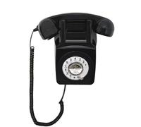 Black Antique Wall Telephone Set, Retro Landline Phone, Artisam Vintage Rotary Dial Telephone Set, Classic Old Fashion Wall Mount Phone with Redial for Home/Office/Hotel/School