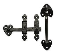 Black Antique Wrought Iron Suffolk Thumb Latch 200mm External Door or Gate Catch Lock Handle