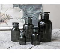 Black Apothecary Glass Storage Bottle with Lid x1-5 Sizes - **Sold Individually**, Black Glass Jar, Apothecary Bottle with Lid, Bathroom Decorative Storage Jar (Large 500ml)