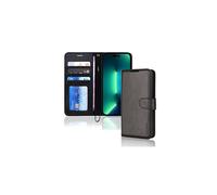 TECHGEAR iPhone 14 Pro Max Leather Wallet Case, Flip Protective Case Cover with Wallet Card Holder, Stand and Wrist Strap - Black PU Leather with Magnetic Closure Designed for iPhone 14 Pro Max 6.7"