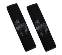 Black Arabian Horse Car Seat Belt Pads Cover Durable Seatbelt Shoulder Strap Car Accessories 2PCS