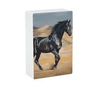 Black Arabian Horse Cigarette Case Portable Novelty Cigarette Packing Box Crush Proof Waterproof Cigarette Box Novelty Gifts for Friend