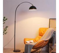 Black Arc Floor Lamps for Living Room - Dimmable Arched Floor Lamp with Remote Control & 2700-6000K 12W LED Bulb Included, Modern Arch Standing Lamp, Industrial Tall Lamp for Bedroom Reading