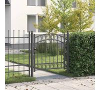 vidaXL Fence Gate EMMEN 100 x 100 cm Powder-coated steel Grey Lockable