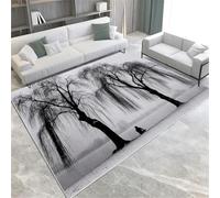 Black Area Rugs Green Willow By The Lake Short Pile Soft Rugs 140 X 200 Cm Washable Indoor Non Slip Floor Mat For Living Room Bedroom Office Kitchen Decor,80 X 150 Cm