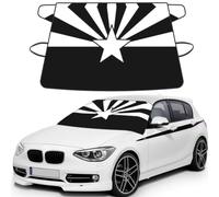 Black Arizona Flag Car Windshield Cover for Ice and Snow, Printed Windshield Snow Cover Universal Fit for Cars, SUVs & Sedans
