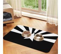 Black Arizona Flag Patterned Pet Feeding Mat with Water-Absorbing PU Top & Rubber Base - Anti-Slip Dog Cat Food Mat for Cats, Dogs & Pets, 30x45cm