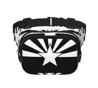 Black Arizona Flag Square Double-Layer Waist Bag Chest Bag Crossbody Bag Running Travel Hiking Waist Bag