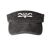 Black Arizona Flag Sun Visor Hats,Open Top Hat for Women and Men,Fishing-Hats,Adult Sunscreen Visor Cap, Black, One size