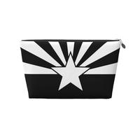 Black Arizona Flag Vagilo Leather Toiletry Bag - Stylish & Durable Toiletry Kit for Travelers, Cosmetic Organizer, Makeup Bag, Carry-On, Portable Organizer, Zippered Pouch