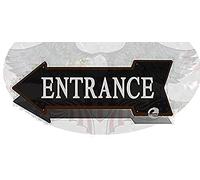 Black Arrow Wall Decor Entrance Left Arrow Vintage Looking Metal Sign 5x17 INCH Entrance Left Arrow Sign