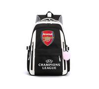 (Black - Arsenal) Champions League backpack fashion trend Real Madrid Barcelona Paris Grand Backpack Student schoolbag men's Manchester City Manchester United