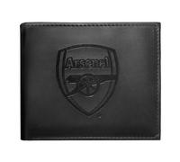 Arsenal FC Mens Wallet Leather Embossed Crest OFFICIAL Football Gift Black 9.5cm x 11cm