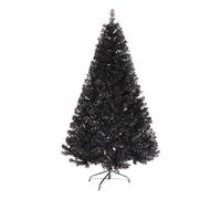 Black Artificial Christmas Tree,Easy Assemble Sustainable PVC Xmas Tree With Metal Legs For Home Outdoor Holiday Decor,Realistic Pine Full Christmas Tree-Black 150cm/5ft